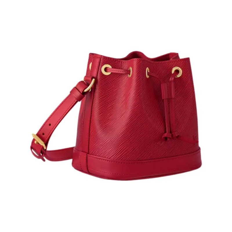 LOUIS VUITTON Canvas With Leather Bucket Bag, Handbag, Shoulder Bag, Crossbody Bag Trumpets Women's Red-1