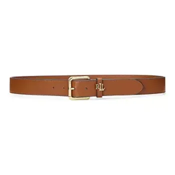 LAUREN RALPH LAUREN Leather, Brass Leather Belts Women's Brown Width 3.2CM