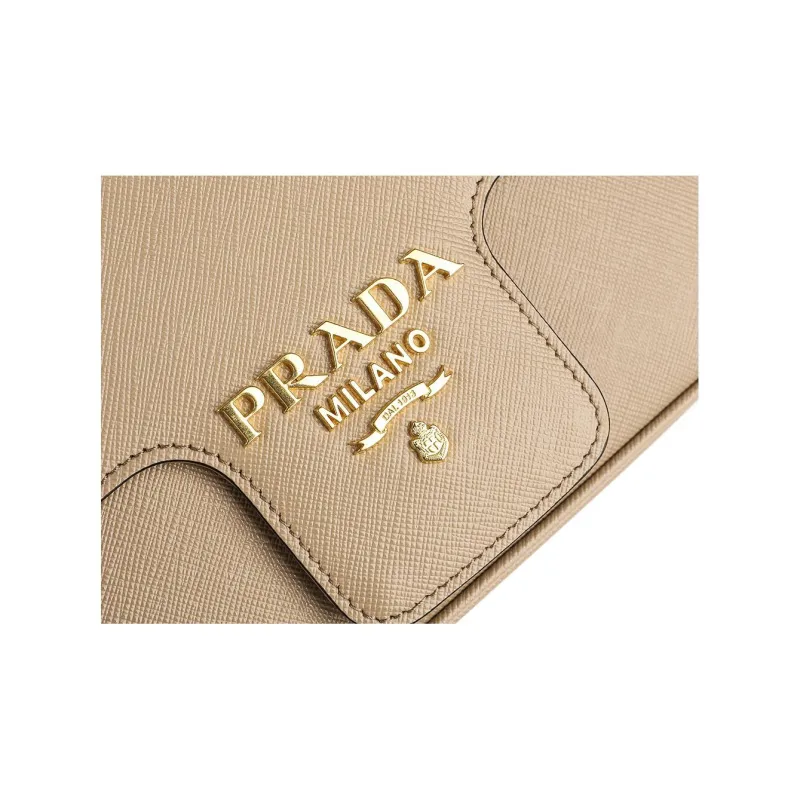 PRADA Cow Leather Crossbody Bag Shoulder Bag Women's Nude Pink-9