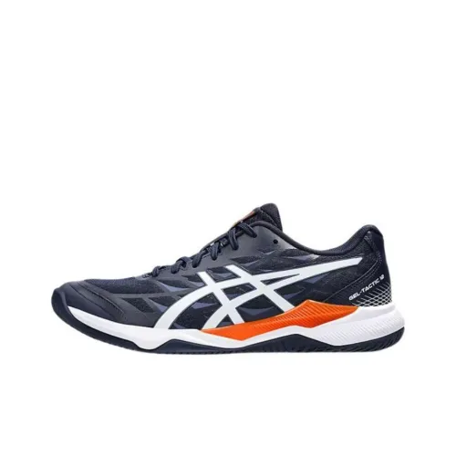 Asics Gel Tactic 12 Anti Slip Wear Resistant Low Top Training Shoes Men's Black White Orange