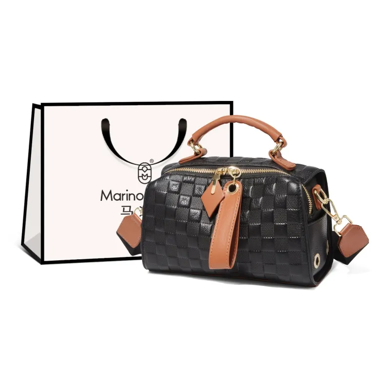 Marino Orlandi Cow Leather With Synthetic Leather One Shoulder Handbag Tubas Women's Cookie Yellow/Ecru-8