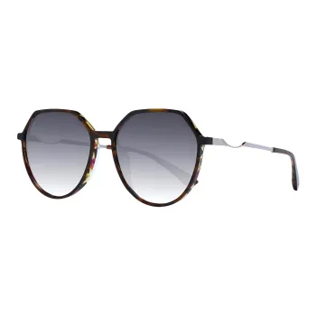 Ana Hickmann Acetate Plastic Irregular Shape Sunglasses Women's Brown