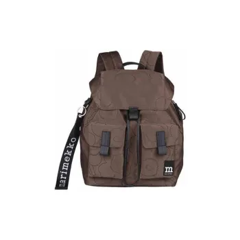 Marimekko Polyester Backpack Large Size Unisex Brown & Black