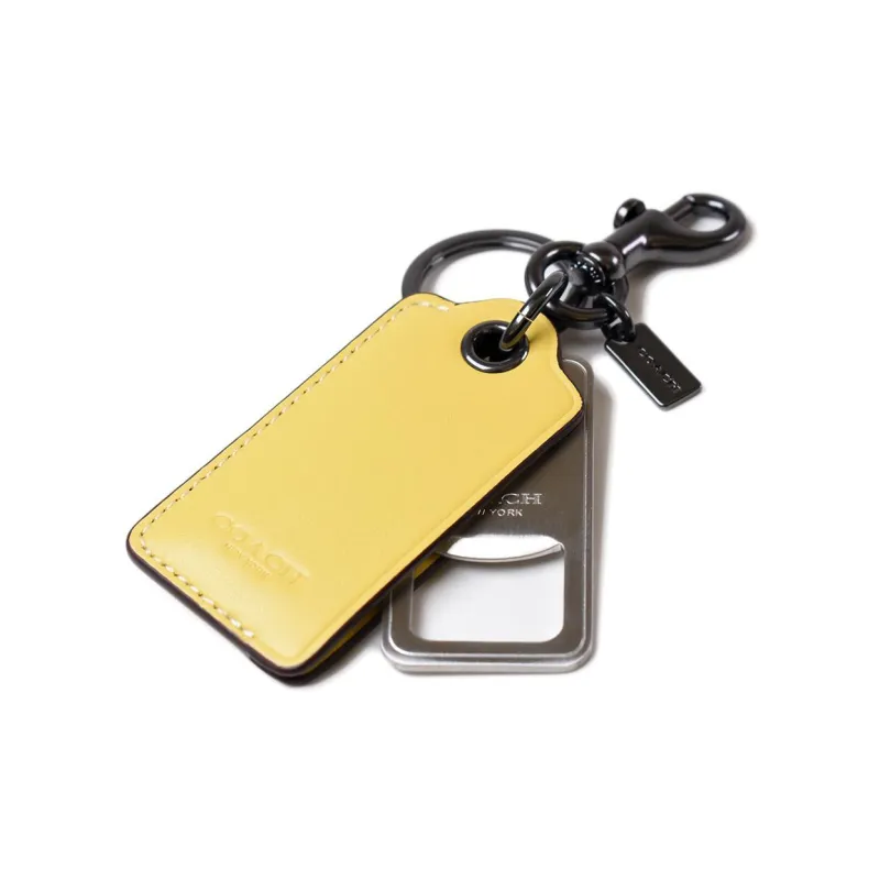 COACH Calfskin Bottle Opener Bag Accessory Women's Vintage Yellow-1