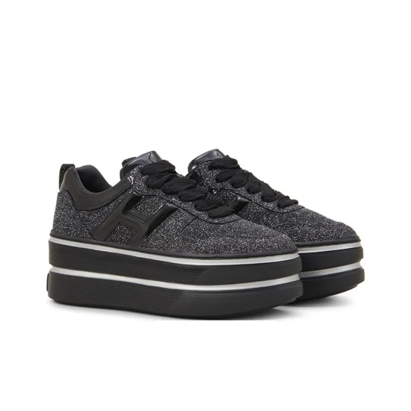 HOGAN H449 Low Top Skateboard Shoes Women's Black-2