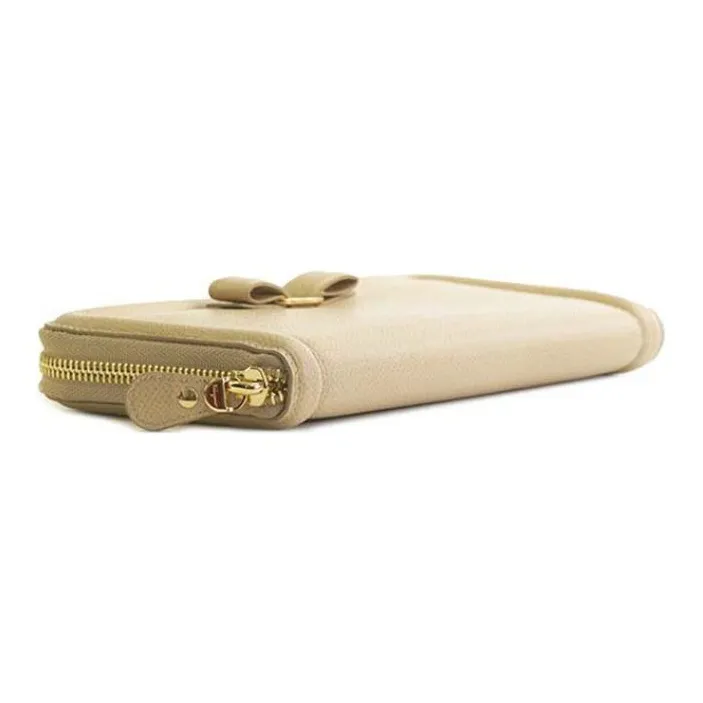 FERRAGAMO Vara Calfskin Wallet Women's Yellow-1