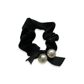 QIHUAMANYU Faux Pearl Fabric Hair Tie Women's