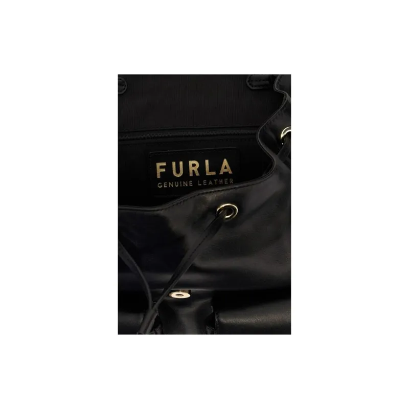 Furla Calfskin Backpack Women's Black-4