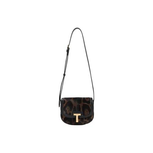 TF Calfskin Crossbody Bag, Shoulder Bag Mini Women's Black & Brown