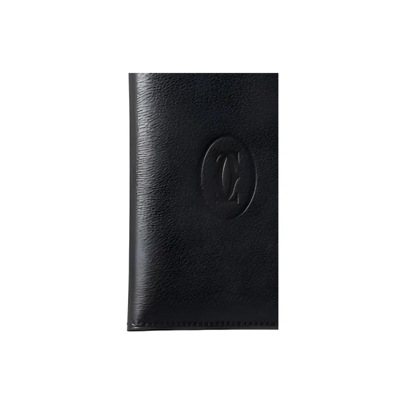 CARTIER Cow Leather Card Holder Women's Black-1