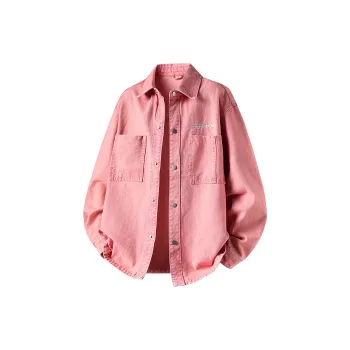RIEZU Denim Jackets Unisex Pink