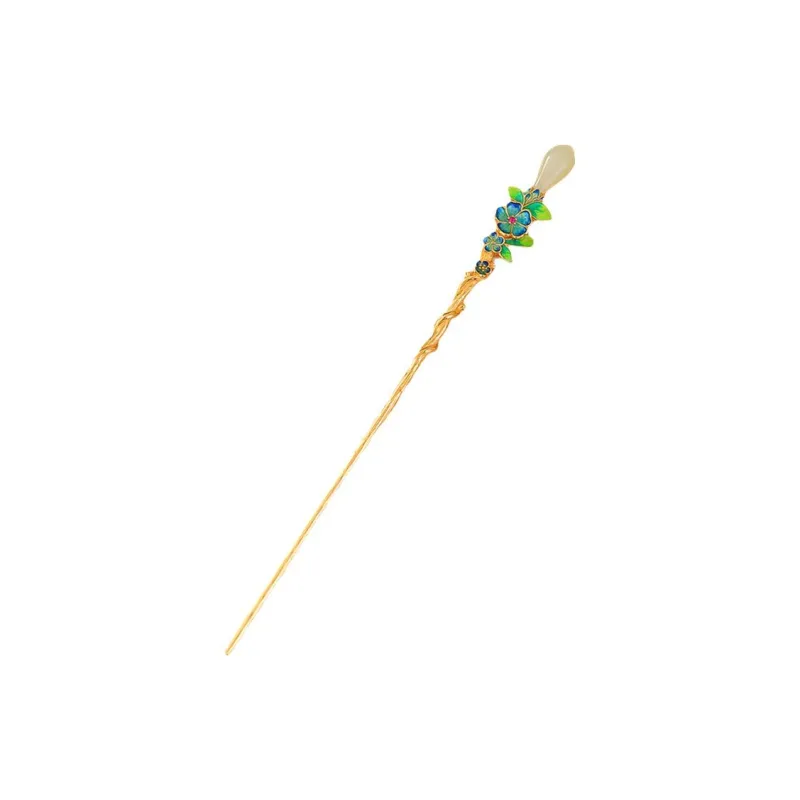 Royal Heaven's Choice Hetian Jade Hairpin Pale Greenish White Jade Unisex-1