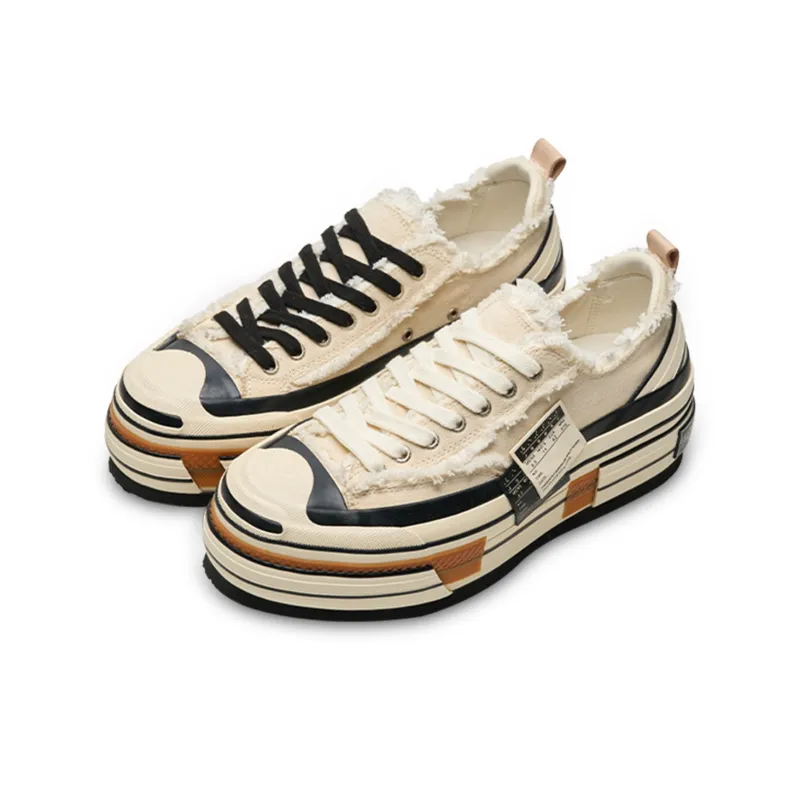 VESSEL Ladder Open-Ended Smiley Low-Top Skateboard Shoes Unisex Ecru-1