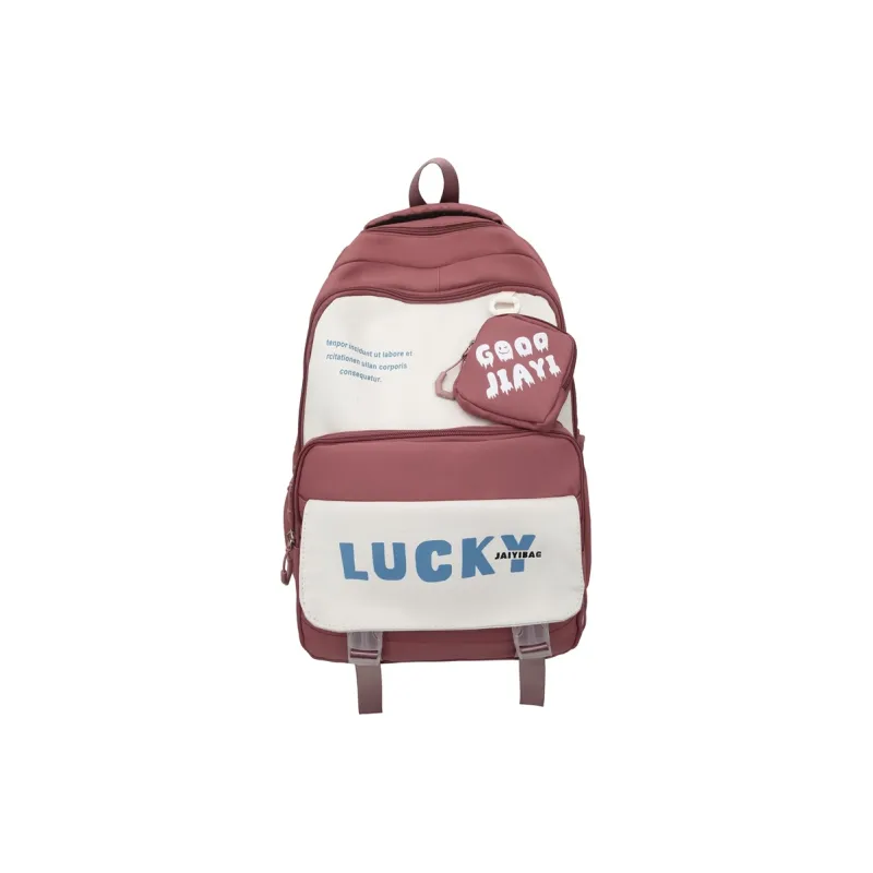 BUBM Nylon Backpack Regular Unisex Black/Green/Pink/Ecru/Khaki/Bayberry Red-0