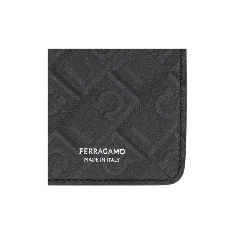 FERRAGAMO Canvas Card Holder Men's Gray-4