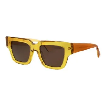 Bottega Veneta Acetate Metal Resin Recycled Acetate Rectangular Sunglasses Women's Yellow