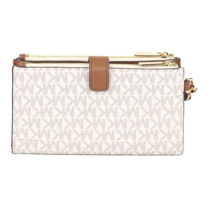 MICHAEL KORS Jet Set Travel Coated Canvas With Polyester Wallet Women's Vanilla White-2