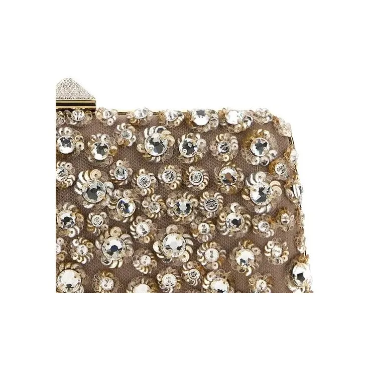 Valentino GARAVANIRockstud Fabric One Shoulder Crossbody Clutches Women's Beige-3
