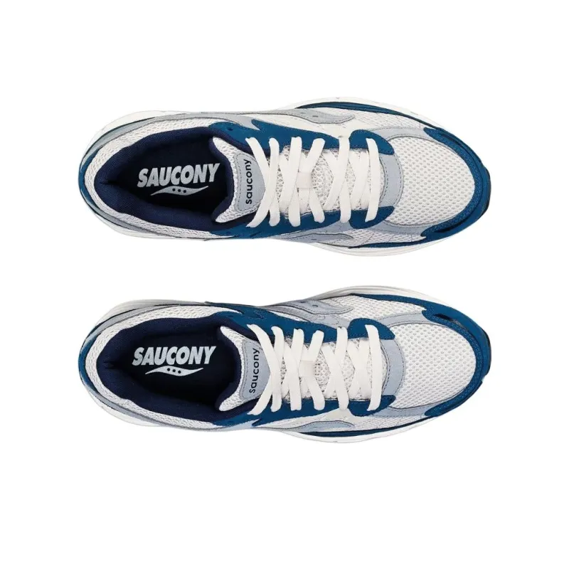 Saucony Anti Slip Wear Resistant Low Top Casual Running Shoes Unisex White Blue-4