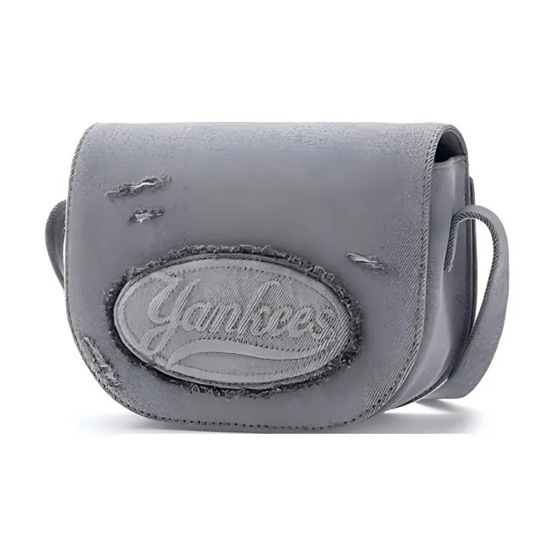 MLB Imitation Denim Crossbody Bag Unisex Gray-1
