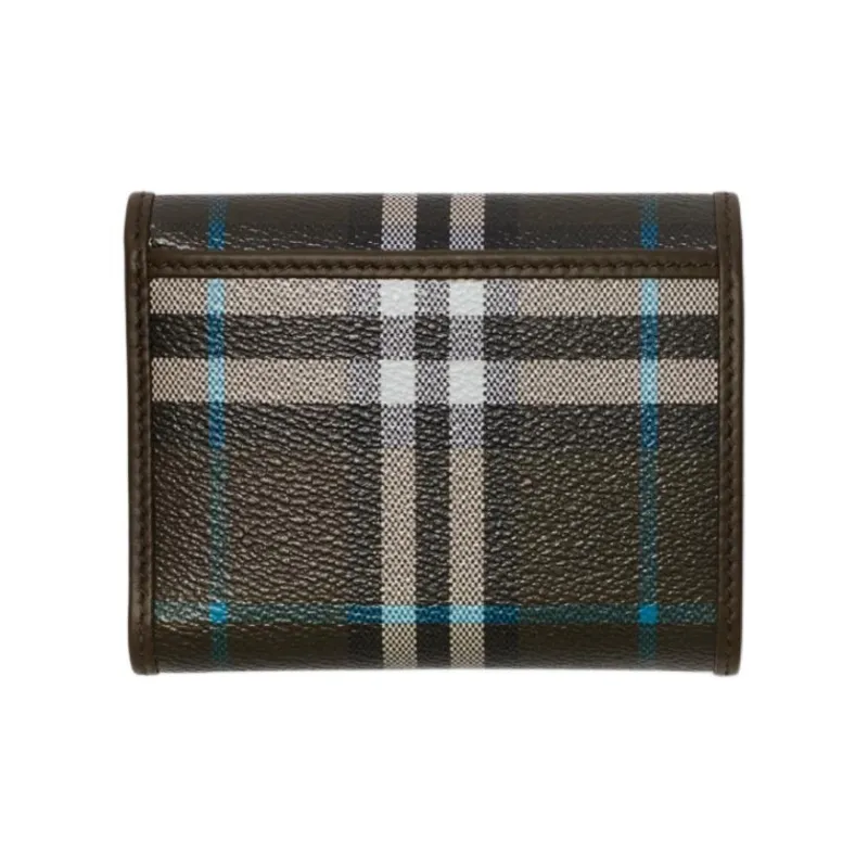 Burberry Polyurethane Wallet Small Size Women's Chocolate Brown-1