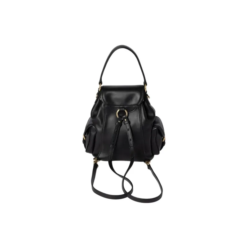 MIU MIU Calfskin Backpack Unisex Black-2