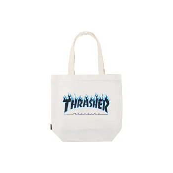 Thrasher Cotton Tote Bag Shoulder Bag Unisex White Purple