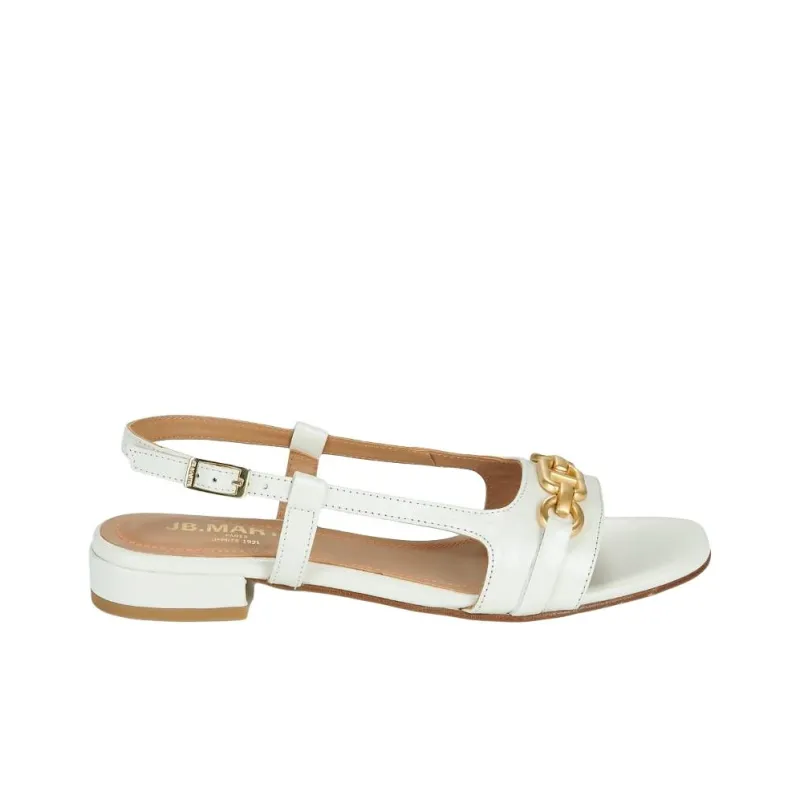 JB MARTIN MELBA Strap Sandals 3cm Women's White-1