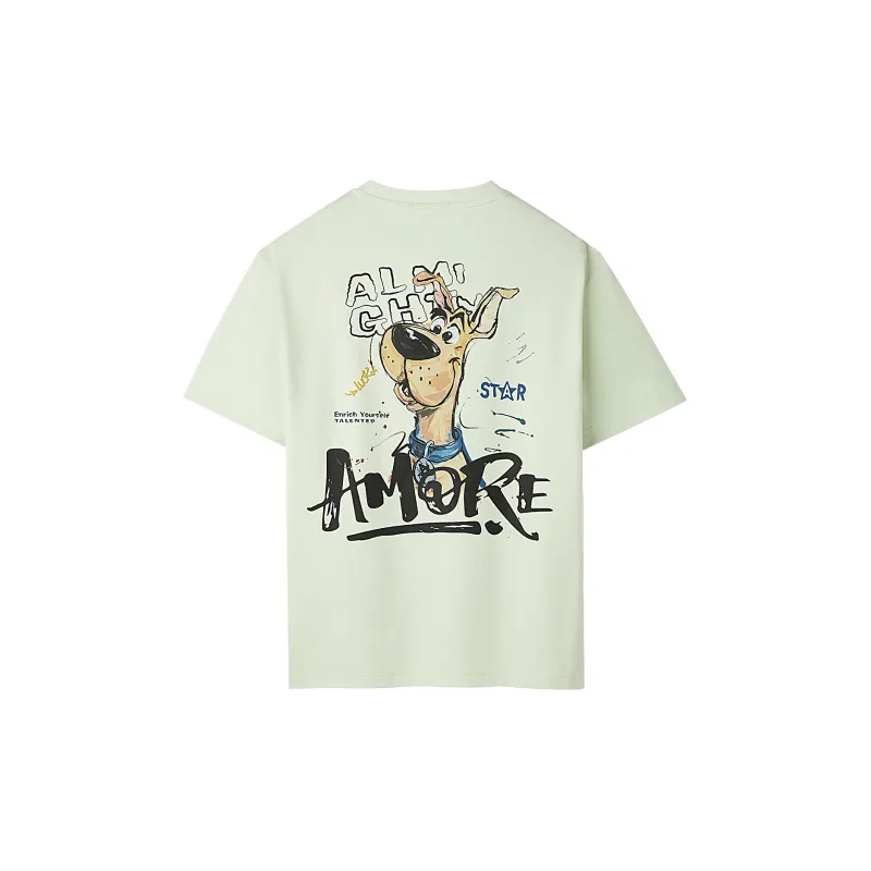 HLA T Shirt Men's Light Green Pattern-1