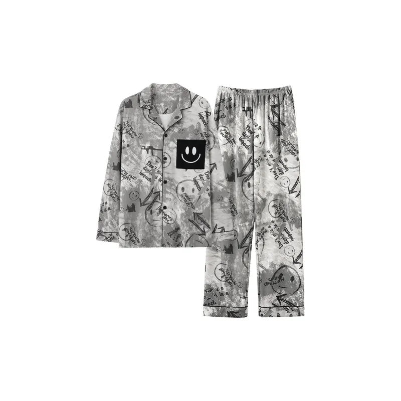 XIAFENYAN Pajama Set Unisex Gray-0