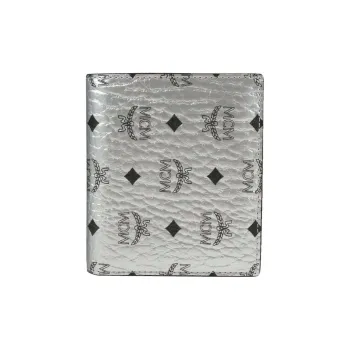 MCM Two Fold Flat Wallet Visetos Original Mini Berlin Silver