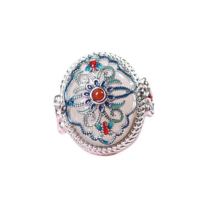 Jade Ink Love Hetian Jade Rings White Jade Unisex-0