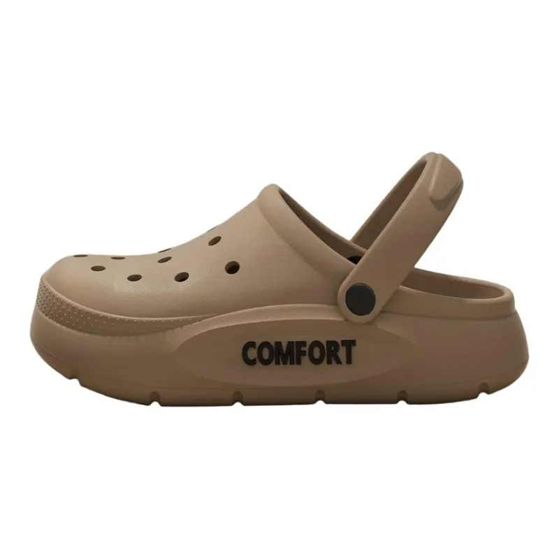 ECAC Platform Clogs Summer Height Increasing Slip Resistant Closed Toe Slippers-7