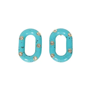 Paco Rabanne Resin, Brass Earrings Women's Green