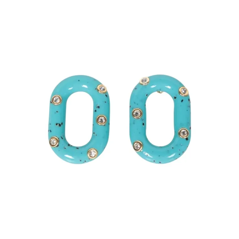 Paco Rabanne Resin, Brass Earrings Women's Green-0