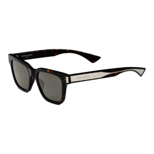 SAINT LAURENT Acetate Nylon Metal Resin Square Sunglasses Unisex Tortoiseshell