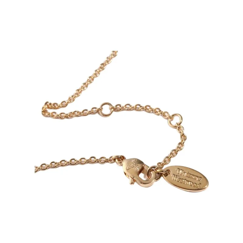 Vivienne Westwood Brass Swarovski Crystals Necklaces Unisex Gold-3