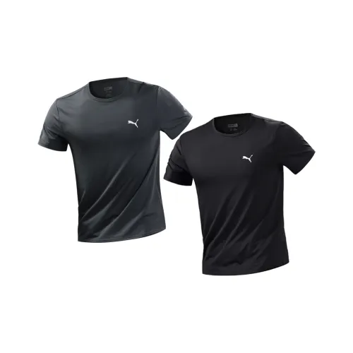 PUMA Undershirts Men's 2 Pack Black+Dark Gray Includes Gift Box Set