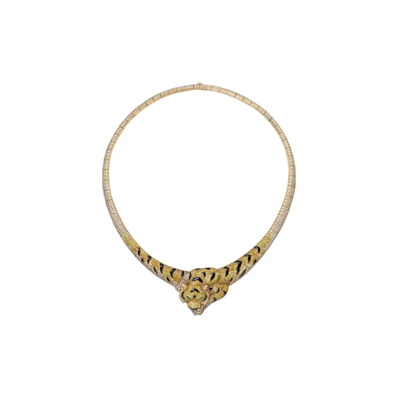 CARTIER 18K Gold Diamond Emerald Onyx Necklaces Unisex Gold-1