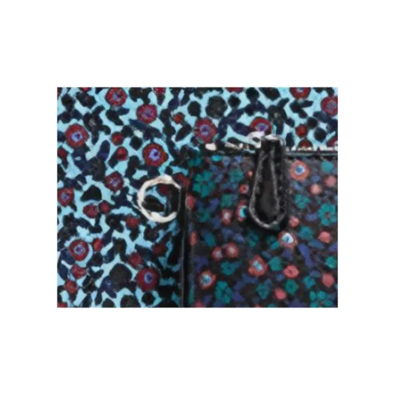 COACH Pouch Canvas Wrist Bag Wallet Coin Purse Card Holder Clutch Medium Size Women's Red Blue Print-2