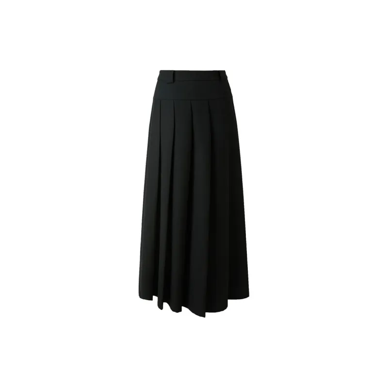 3COLOUR Casual Long Skirt Women's Classic Black-1