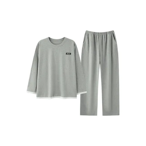 XIAFENYAN Pajama Set Men's Heather Gray