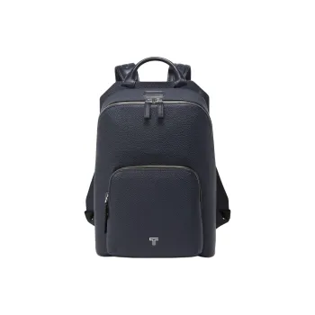 TUMI Leather Backpack Men's Dark Blue