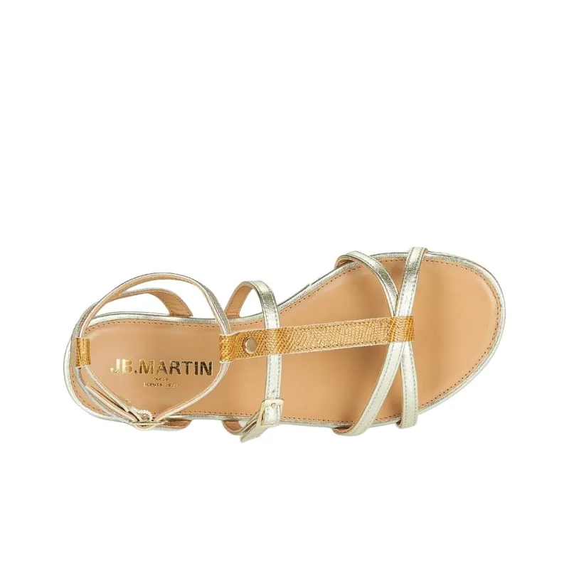 JB MARTIN ALICIA Strap Sandals Women's Gold-6