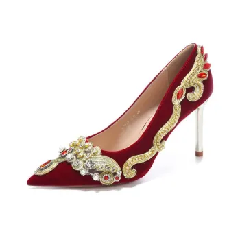 Than Than Me Slim Heel High Heels Women's Red