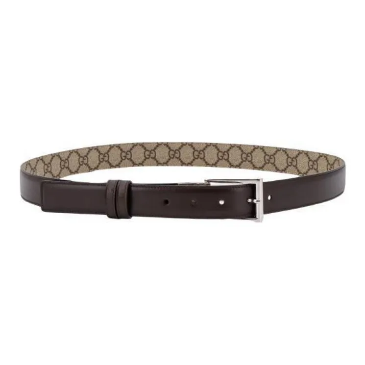 GUCCI Belt Men's Brown Width 3CM-3