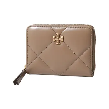 TORY BURCH Kira Leather Wallet Trumpets Women's Taupe