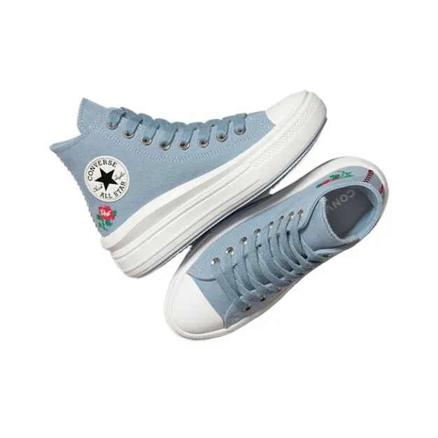 Converse Women's Chuck Taylor All Star Move Platform High 'Cross Stitch Roses' Women's-3