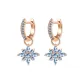 Snowflake Hoop Earrings-Rose Gold Blue Snowflake
