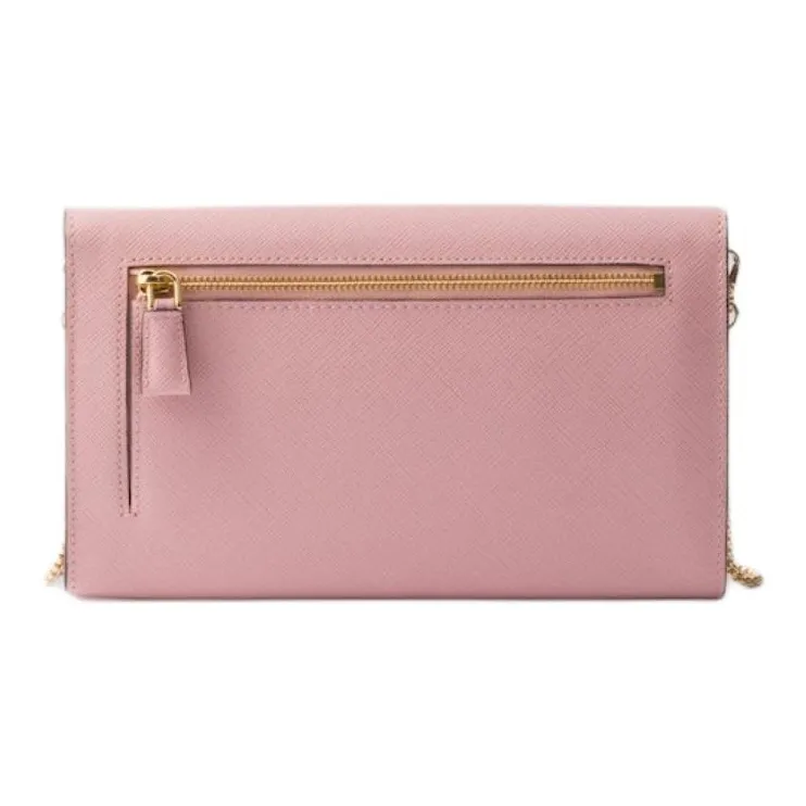 PRADA Calfskin Shoulder Bag Mini Women's Peach Pink-2